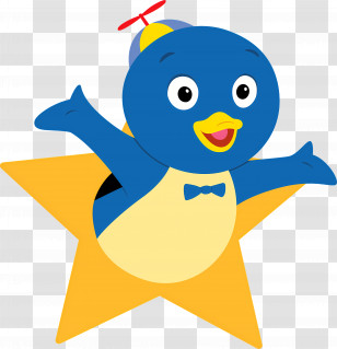 Backyardigans - Blue Penguin Cartoon Character With Star Transparent PNG