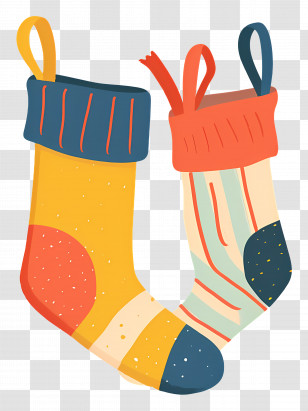Christmas Stockings - Colorful Winter Socks Transparent PNG