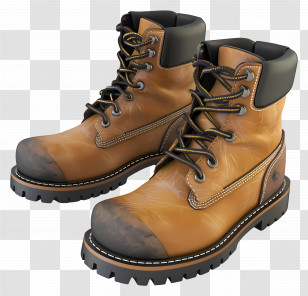 Boots - Brown Leather Work Boots Transparent PNG