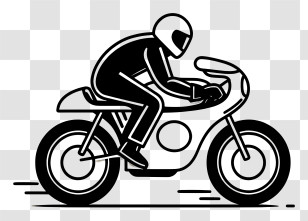 Racing Motorcycle Outline - Motorcycle Rider In Action Transparent PNG