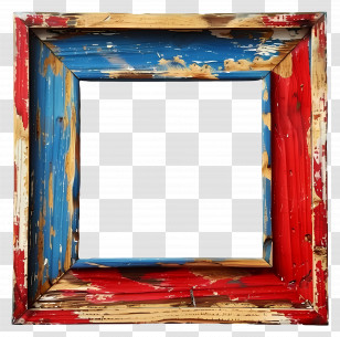 Wooden Frame - Colorful Rustic Wooden Frame Transparent PNG