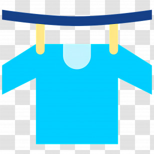Hanging Cloth - Blue Shirt On A Hanger Transparent PNG