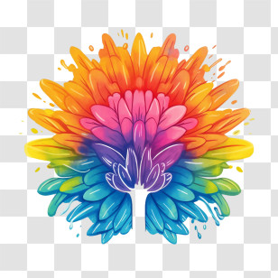 Pride - Colorful Rainbow Flower Illustration Transparent PNG