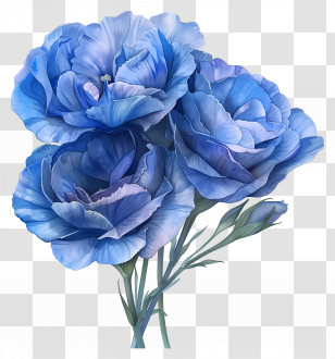 Blue Lisianthus Flower - Beautiful Blue Flowers In Bloom Transparent PNG