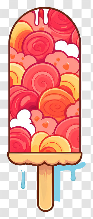 Fruit Flavored Ice Cream - Colorful Ice Cream Popsicle Illustration Transparent PNG