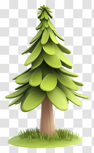 Cartoon Spruce Tree - Green Pine Tree Illustration Transparent PNG