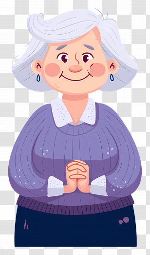 Old Woman - Cartoon Grandmother Illustration Transparent PNG