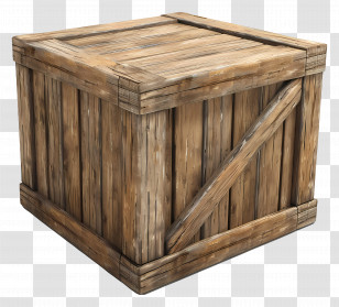 Cargo Wooden Box - Rustic Wooden Crate For Storage Transparent PNG