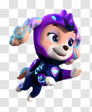 Paw Patrol - Superhero Cartoon Dog In Purple Suit Transparent PNG