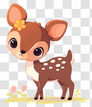 Deery Lou - Cute Cartoon Fawn Transparent PNG