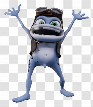 Crazy Frog - Blue Frog Cartoon Character With Goggles Transparent PNG