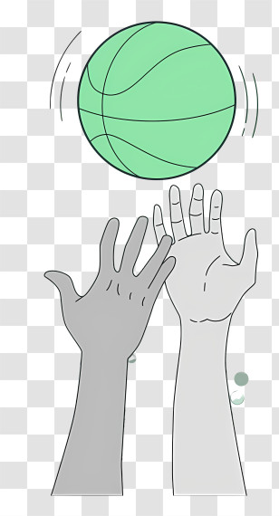 Hands Reaching Basketball - Hands Reaching For Green Ball Transparent PNG