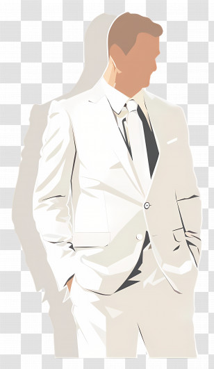 Formal Wear - Elegant Man In White Suit Transparent PNG
