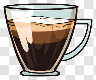 Coffee Mug - Coffee In A Glass Cup Transparent PNG