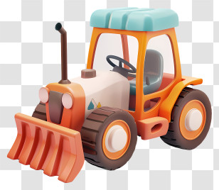Traktor - Cute Cartoon Tractor Toy For Kids Transparent PNG