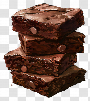 Stack Of Brownies - Delicious Stack Of Chocolate Brownies Transparent PNG