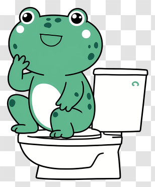 Cartoon Frog - Cartoon Frog Sitting On Toilet Transparent PNG