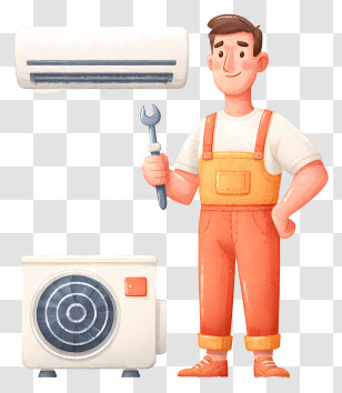 Air Conditioning Repair - Friendly AC Repair Technician Transparent PNG