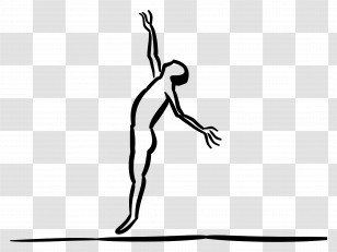 Stick Figure Falling - Graceful Ballet Dancer Silhouette Transparent PNG