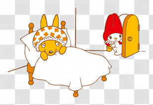My Melody - Red Hood Character Visiting Sick Friend Transparent PNG