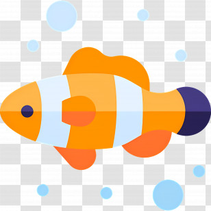 Clownfish - Cute Orange Fish In The Ocean Transparent PNG