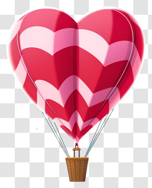 Hot Air Balloon - Heart-Shaped Red Hot Air Balloon Transparent PNG