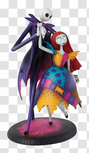 Jack Skellington - Skeleton Dancing With Doll In Colorful Dress Transparent PNG