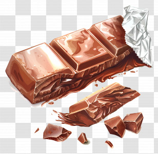 Chocolate Bar - Illustration Of A Chocolate Bar With Wrapping Transparent PNG