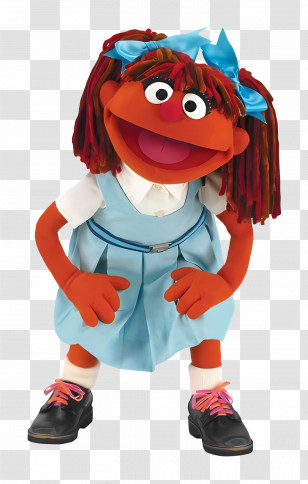 Galli Galli Sim Sim - Puppet Girl With Red Hair And Blue Dress Transparent PNG