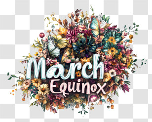March Equinox - March Equinox With Floral Design Transparent PNG