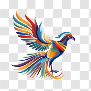 Faravahar - Colorful Bird With Spread Wings Illustration Transparent PNG