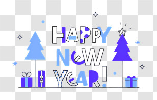 Holiday Scene - Happy New Year Greeting Transparent PNG