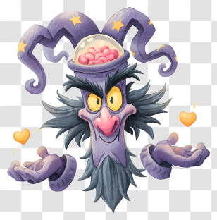 Magic Cerebrum - Mad Wizard Brain Illustration Transparent PNG
