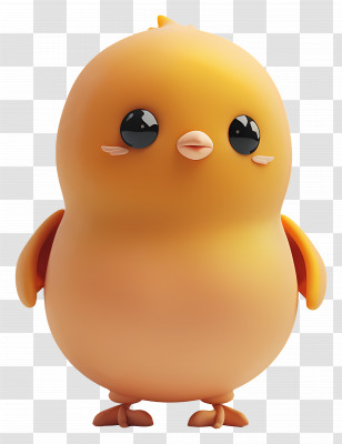 3d Bird - Adorable Yellow Cartoon Chick Character Transparent PNG