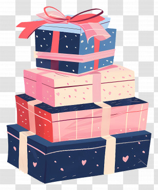 Stacked Gift Boxes - Colorful Stack Of Wrapped Gift Boxes Transparent PNG