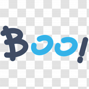 Halloween Boo - Playful Boo Text In Blue And Black Transparent PNG