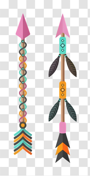 Arrow - Colorful Decorative Arrows With Feathers Transparent PNG