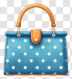 Cute Blue Purse - Blue Polka Dot Handbag Transparent PNG