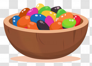 Jelly Beans - Colorful Jelly Beans In Wooden Bowl Illustration Transparent PNG