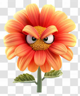 Flower - Angry Flower Cartoon Transparent PNG