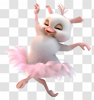 Animal - Dancing Bird In Pink Tutu Transparent PNG