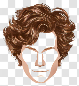 Man Hairstyle - Stylized Illustration Of Brown Hairstyle Transparent PNG