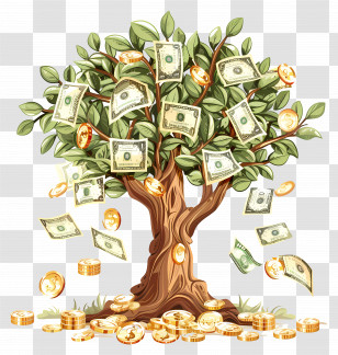 Money Tree - Money Tree Illustration For Financial Growth Symbolism Transparent PNG
