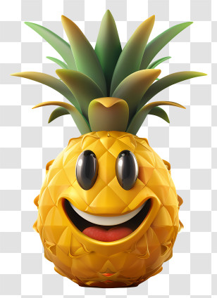 3d Cartoon Fruit - Smiling Cartoon Pineapple Illustration Transparent PNG