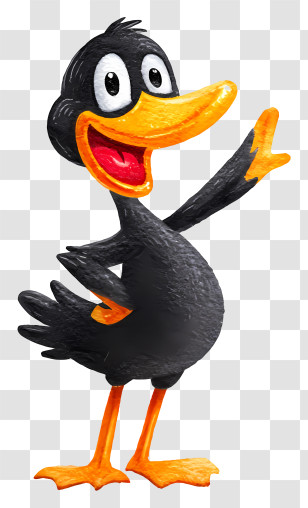 Daffy Duck - Cheerful Black Duck Cartoon Transparent PNG