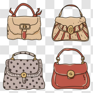Handbags - Illustration Of Fashionable Handbags Transparent PNG