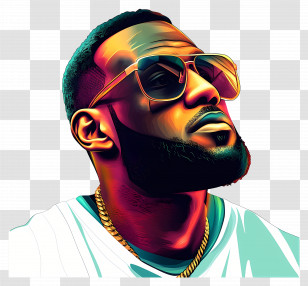 Lebron James - Colorful Illustration Art Transparent PNG