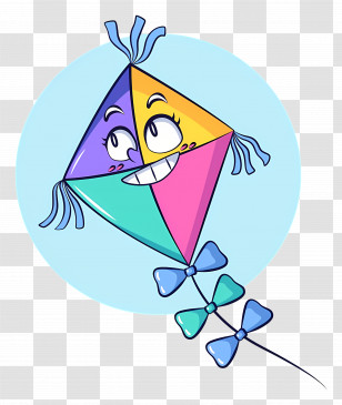 Kites In Sky - Colorful Kite With A Happy Face Transparent PNG