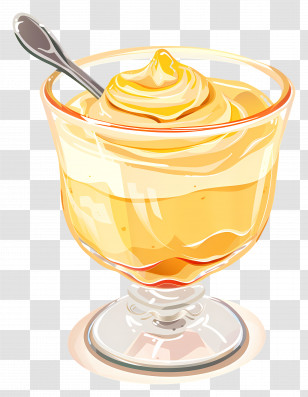 Custard - Creamy Custard In A Glass Cup Transparent PNG