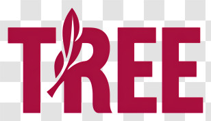 Tree Logo - Maroon TREE Logo With Leaf Transparent PNG